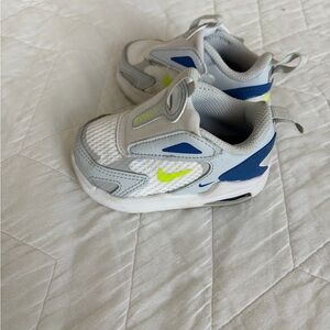 Nike Kids Sneakers in White, Blue, and Neon Yellow